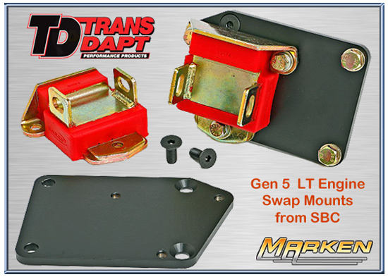Trans-Dapt 4695 Motor Mount Kit For Mopar 340-360, Fits 67-74 Mopar 'A' Body